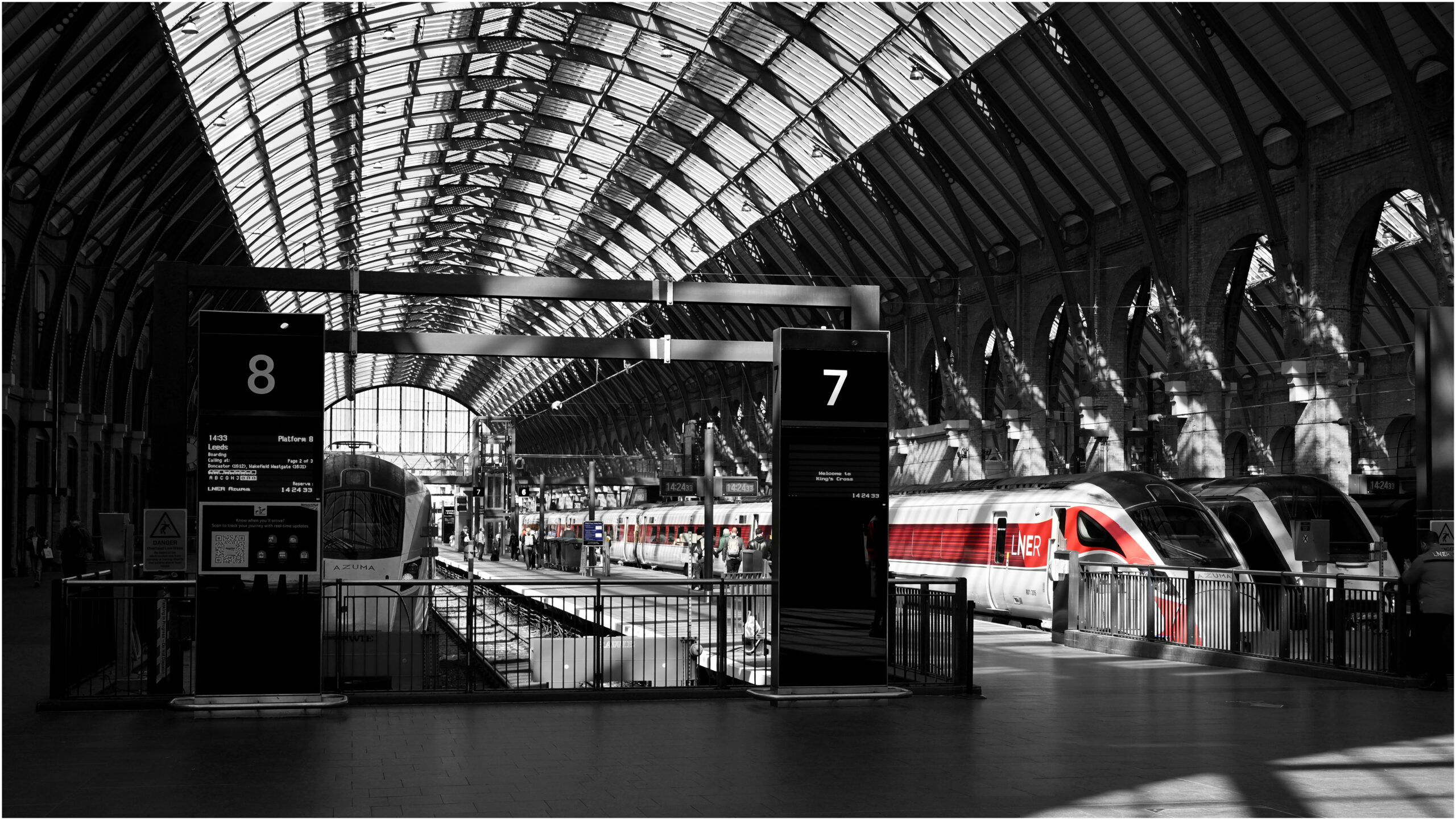Kings Cross Black & White with red